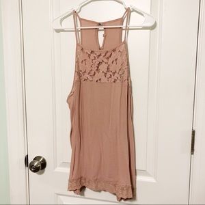 blush pink, floral lace blouse